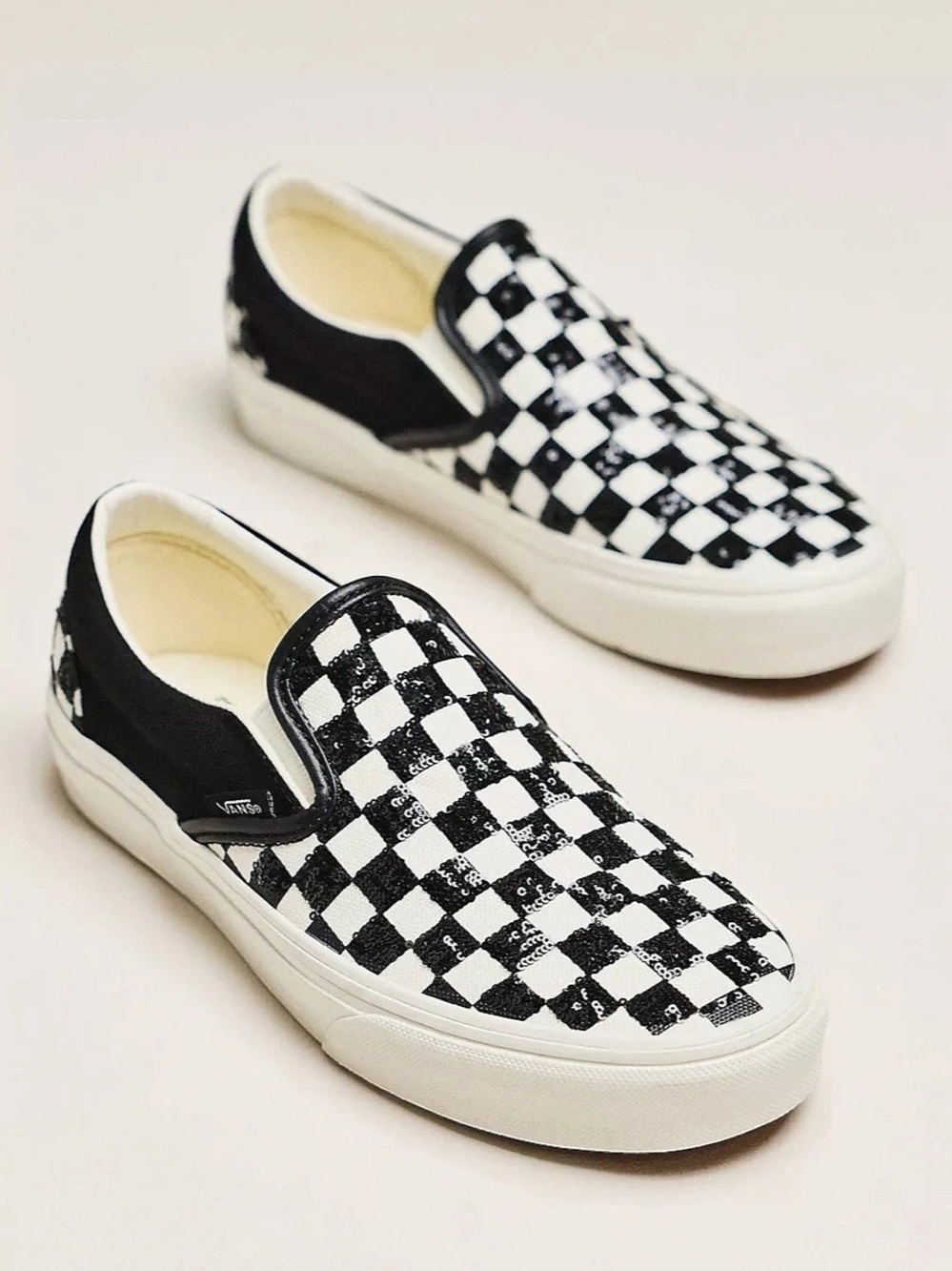 Vans Classic Slip-On Checkerboard Slip-On Sneakers - Beaded